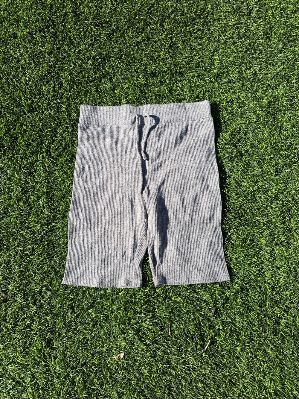 Forever 21 Gray Ribbed Drawstring Shorts